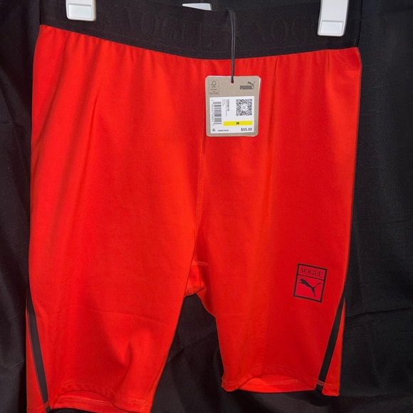 Puma x Vogue short leggings bike short Womens size M NWT red black - Picture 1 of 6